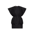Robe noire en laine femme – Gucci robe élégante col V manches courtes