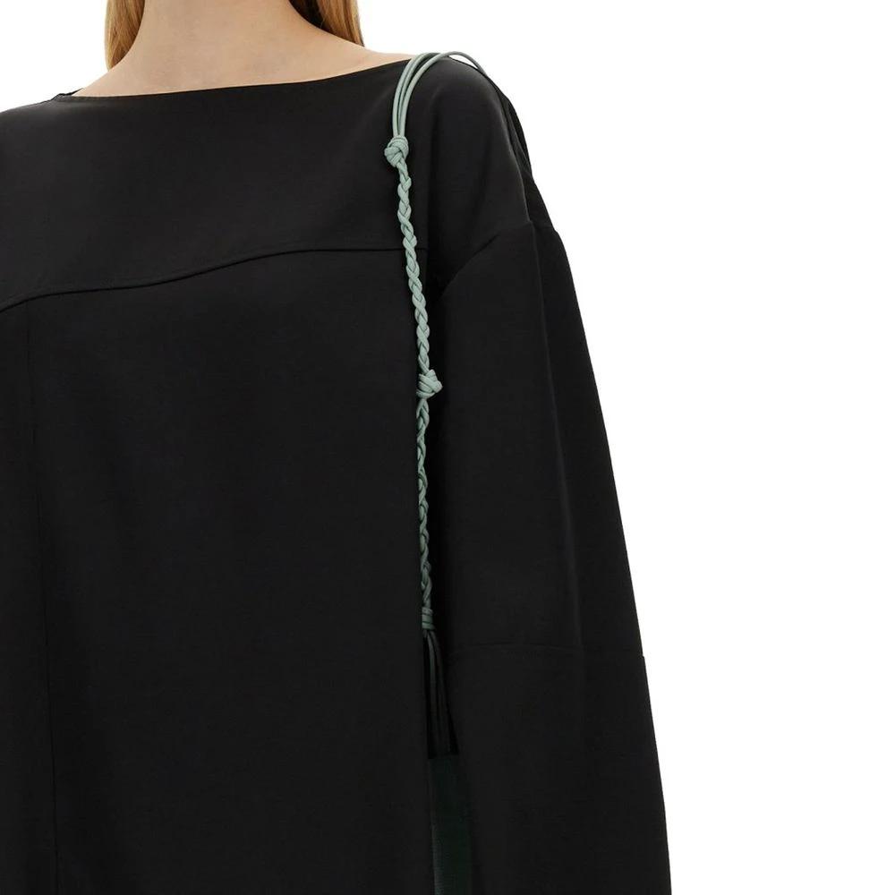 Blouse noire en soie femme – Jil Sander top asymétrique élégant
