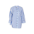 Women’s Blue Pattern Cotton Shirt – Ganni Oversized Logo Designer Shirt