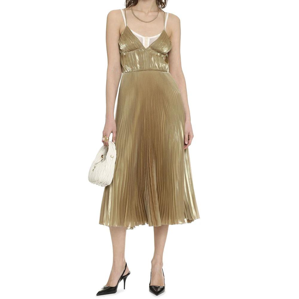 Robe dorée sans manches femme – Prada robe élégante col V