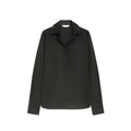 Chemise noire en coton femme – Max Mara coupe ample col V élégant