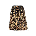 Women’s Brown Leather Midi Skirt – Bottega Veneta Flared Designer Skirt