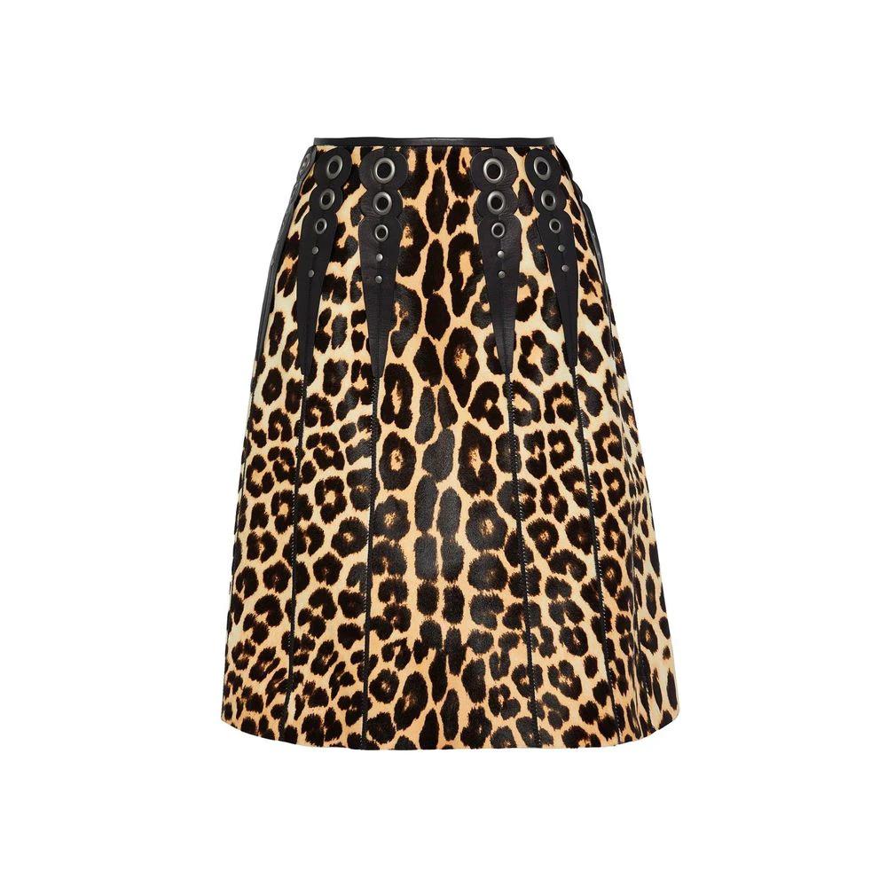 Jupe midi en cuir marron femme – Bottega Veneta jupe évasée élégante