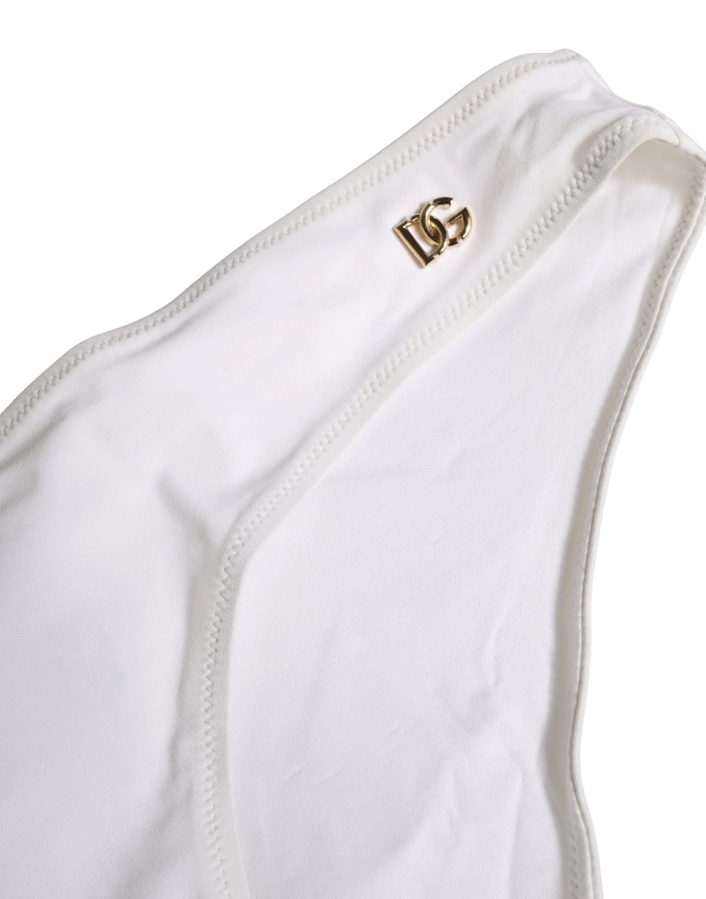 Bas de bikini Dolce & Gabbana blanc avec plaque logo DG