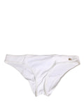 Bas de bikini Dolce & Gabbana blanc avec plaque logo DG