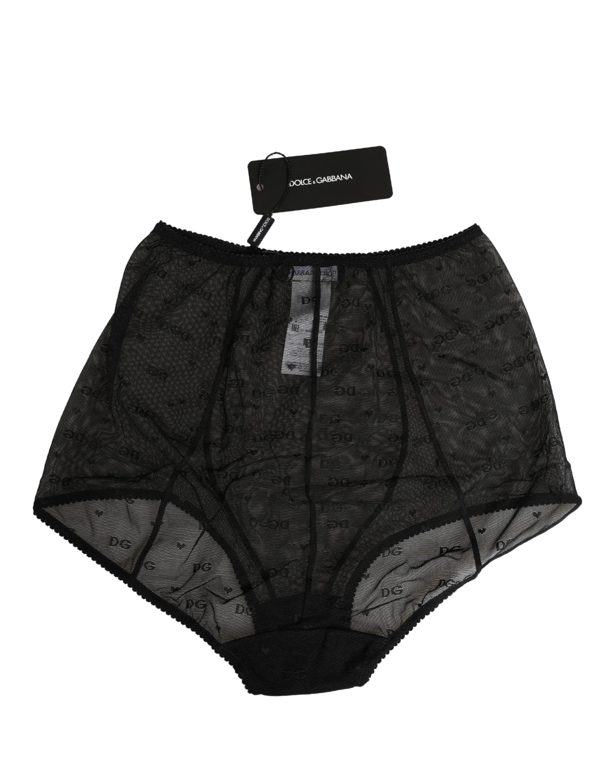 Dolce & Gabbana Black Nylon Stretch Slip Girdle Panty Underwear