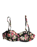 Dolce & Gabbana Black Floral Padded Balconnet Bra Underwear