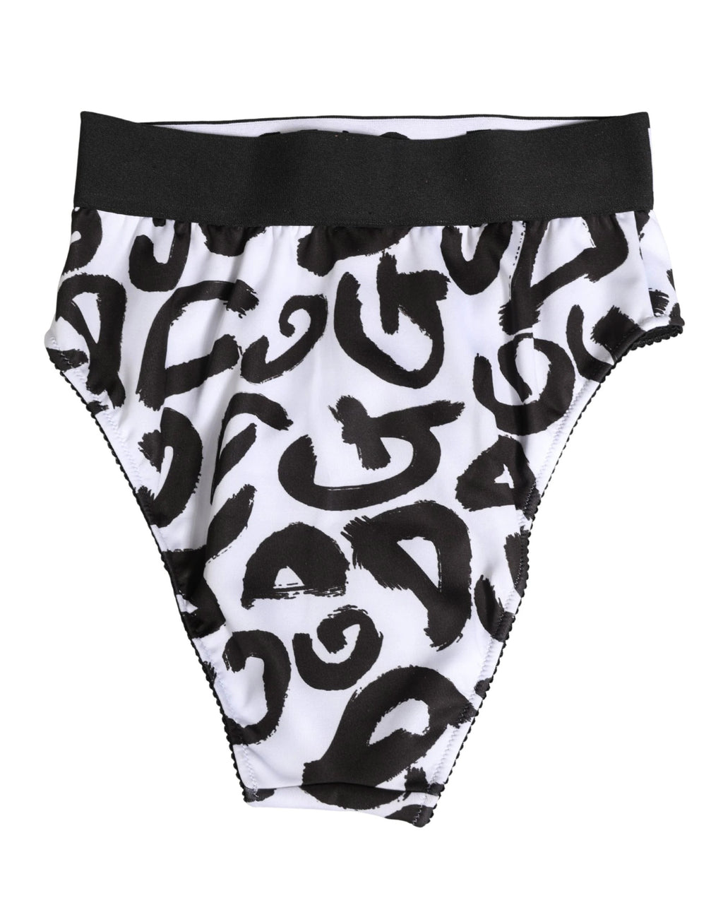 Sous-vêtements taille haute Dolce & Gabbana noirs et blancs à logo graphique
