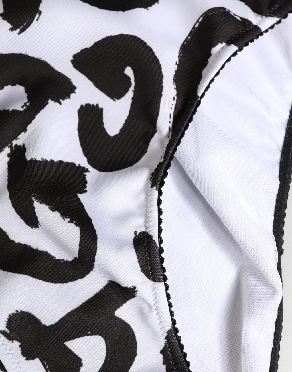 Sous-vêtements taille haute Dolce & Gabbana noirs et blancs à logo graphique