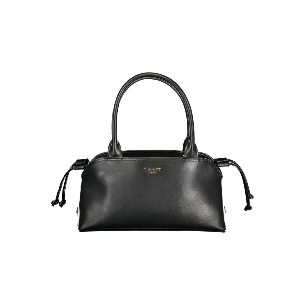 Women’s Black Handbag – Twinset Drawstring Logo Bag with Pouch