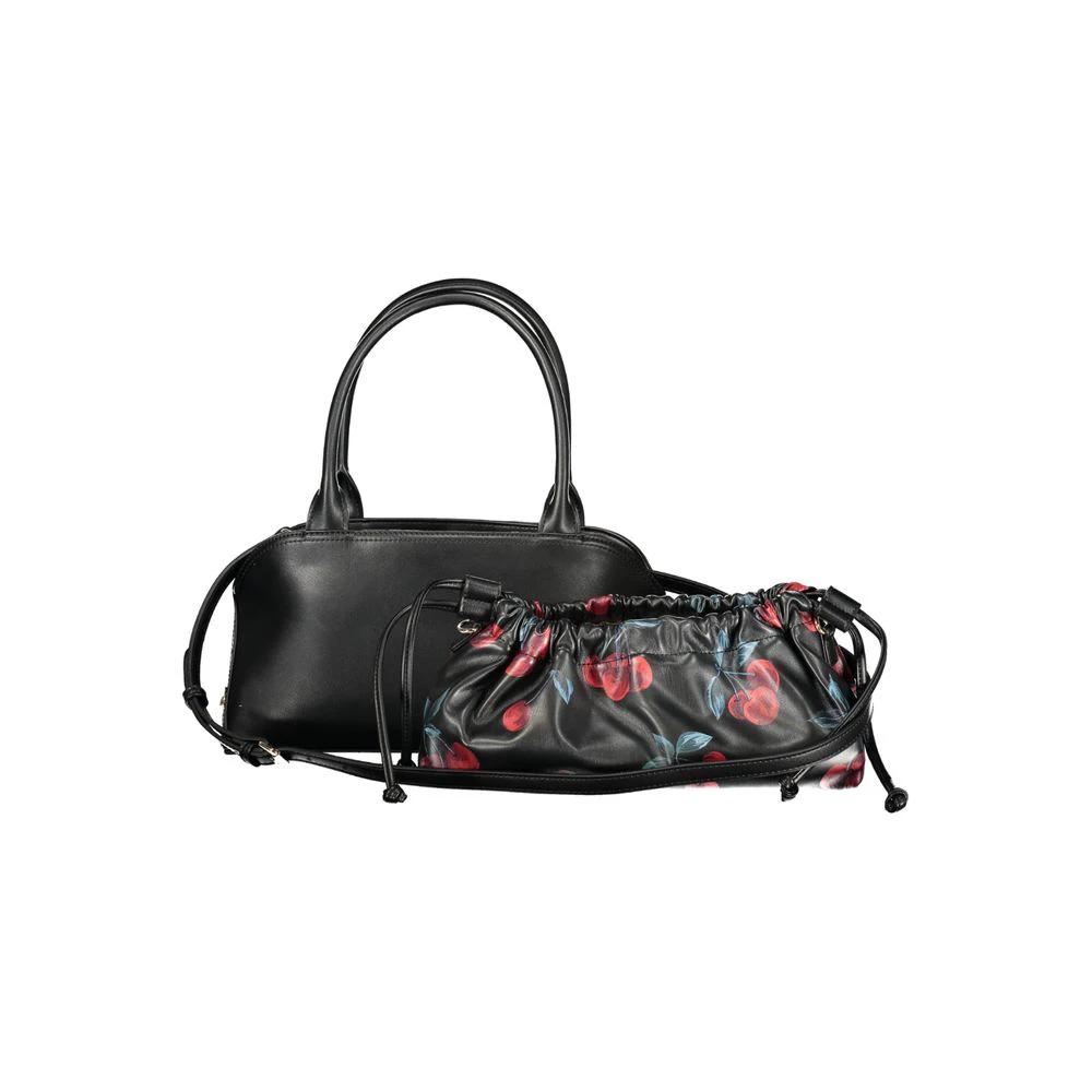 Women’s Black Handbag – Twinset Drawstring Logo Bag with Pouch