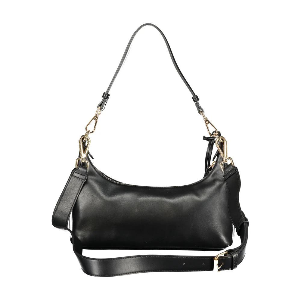 Women’s Black Handbag – Twinset Logo Zip Shoulder Bag