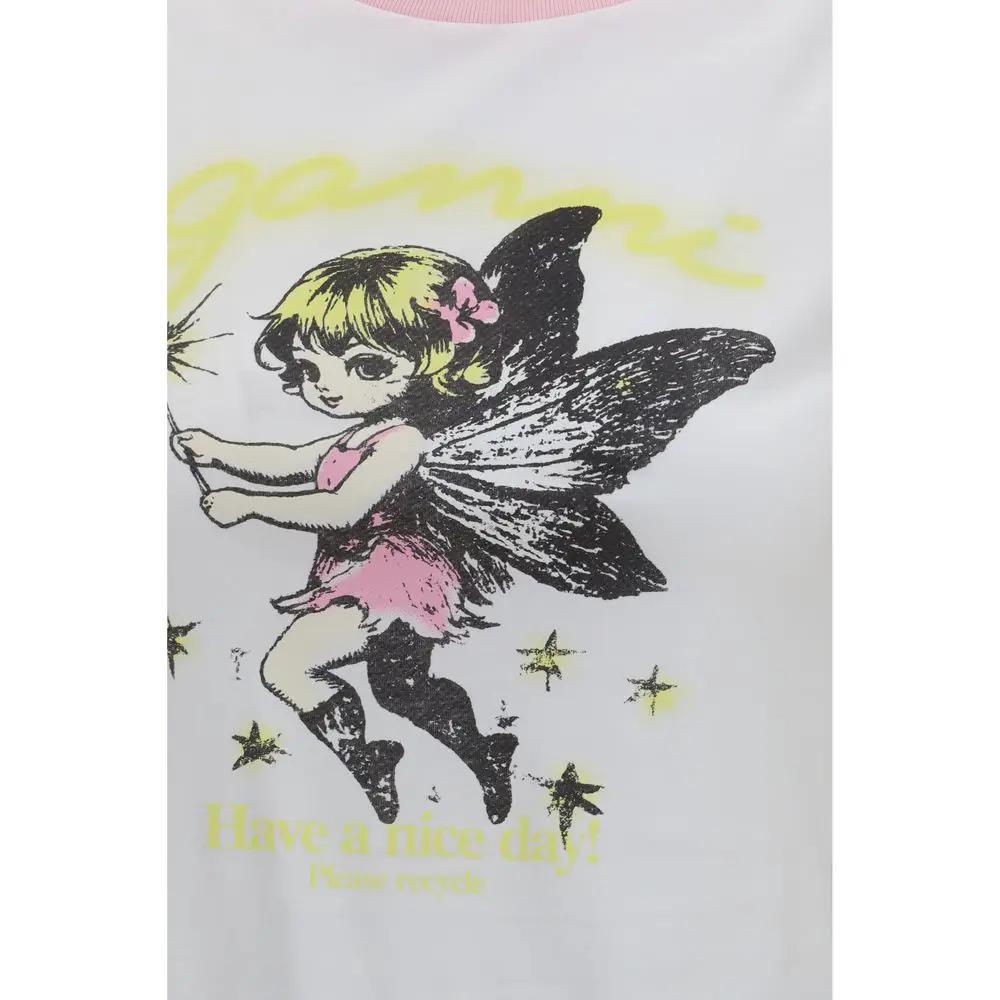 Ganni White Cotton T-Shirt