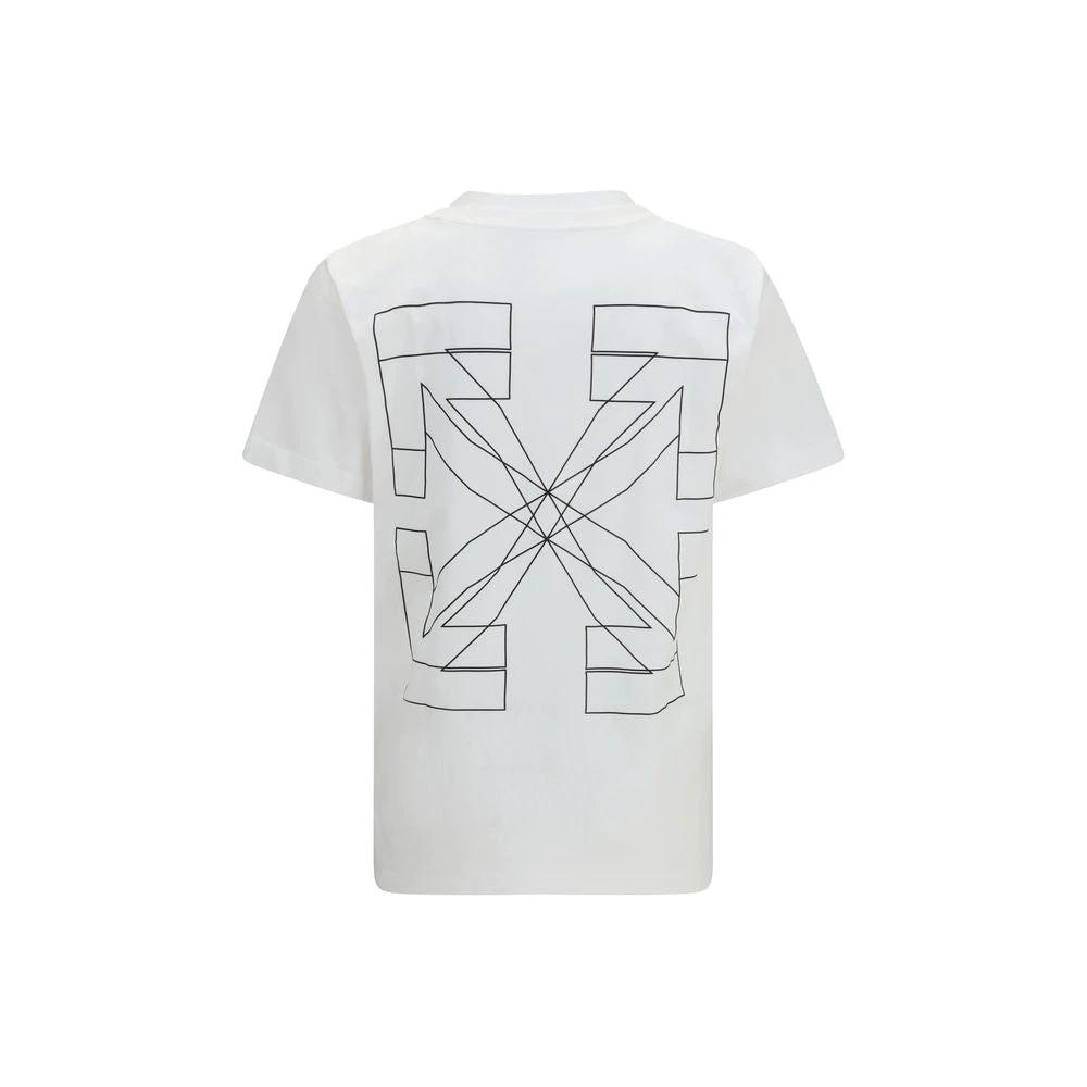 Men’s White Cotton T-Shirt – Off-White Big Double Arrow Back Print Tee SS26