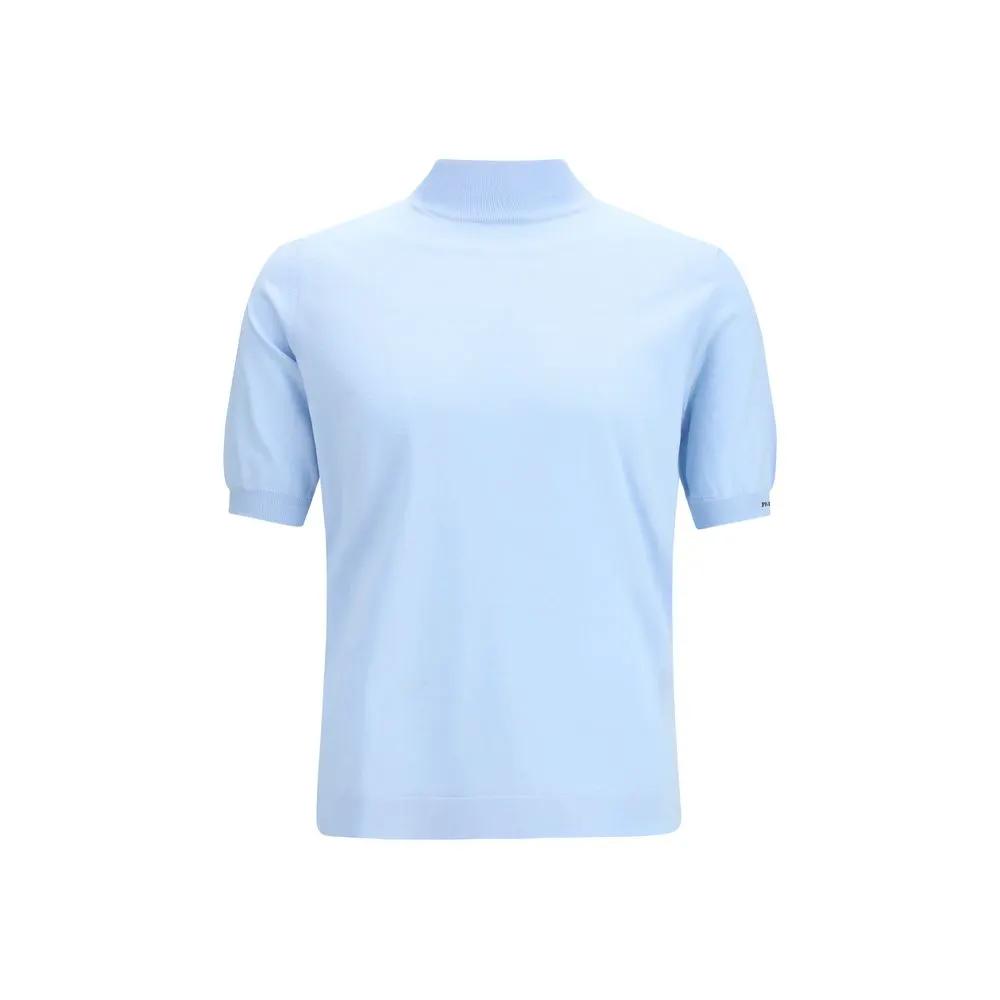 Sweat-shirt en coton bleu pour homme – Prada Logo en maille à manches courtes PE26