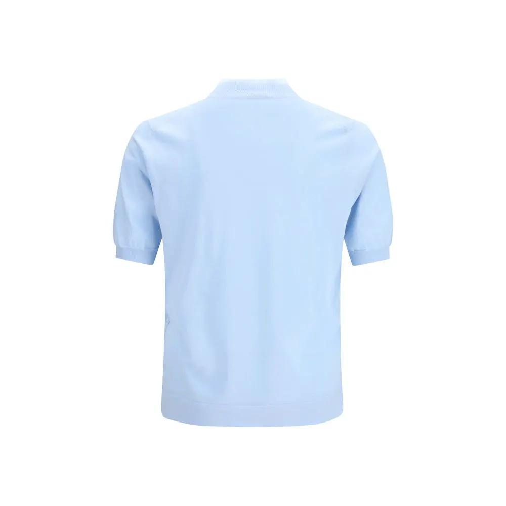 Sweat-shirt en coton bleu pour homme – Prada Logo en maille à manches courtes PE26