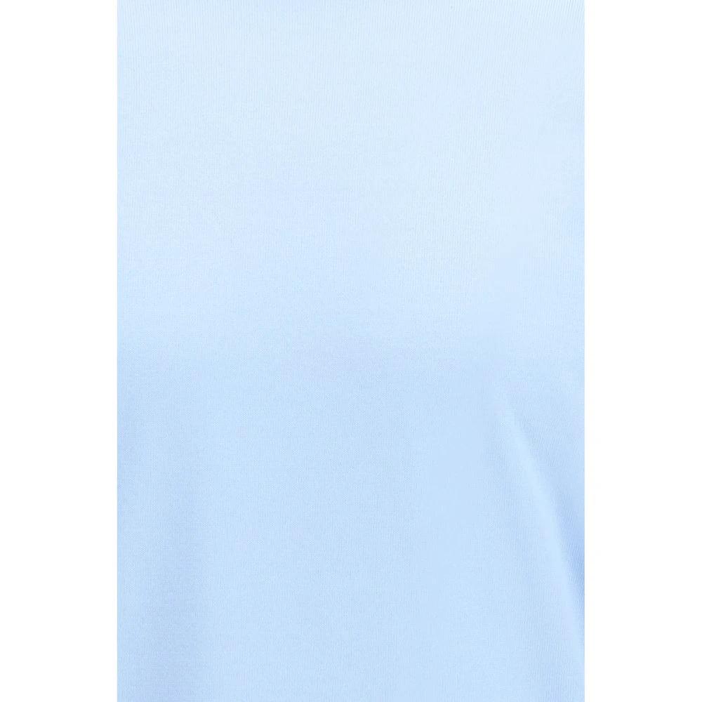 Men’s Blue Cotton Sweatshirt – Prada Short Sleeve Logo Knit SS26