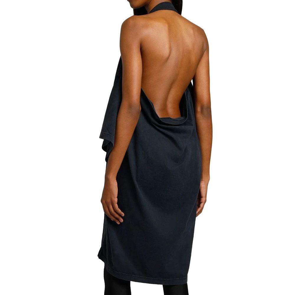 Women’s Black Cotton Logo Dress – Balenciaga Open Back Casual Dress