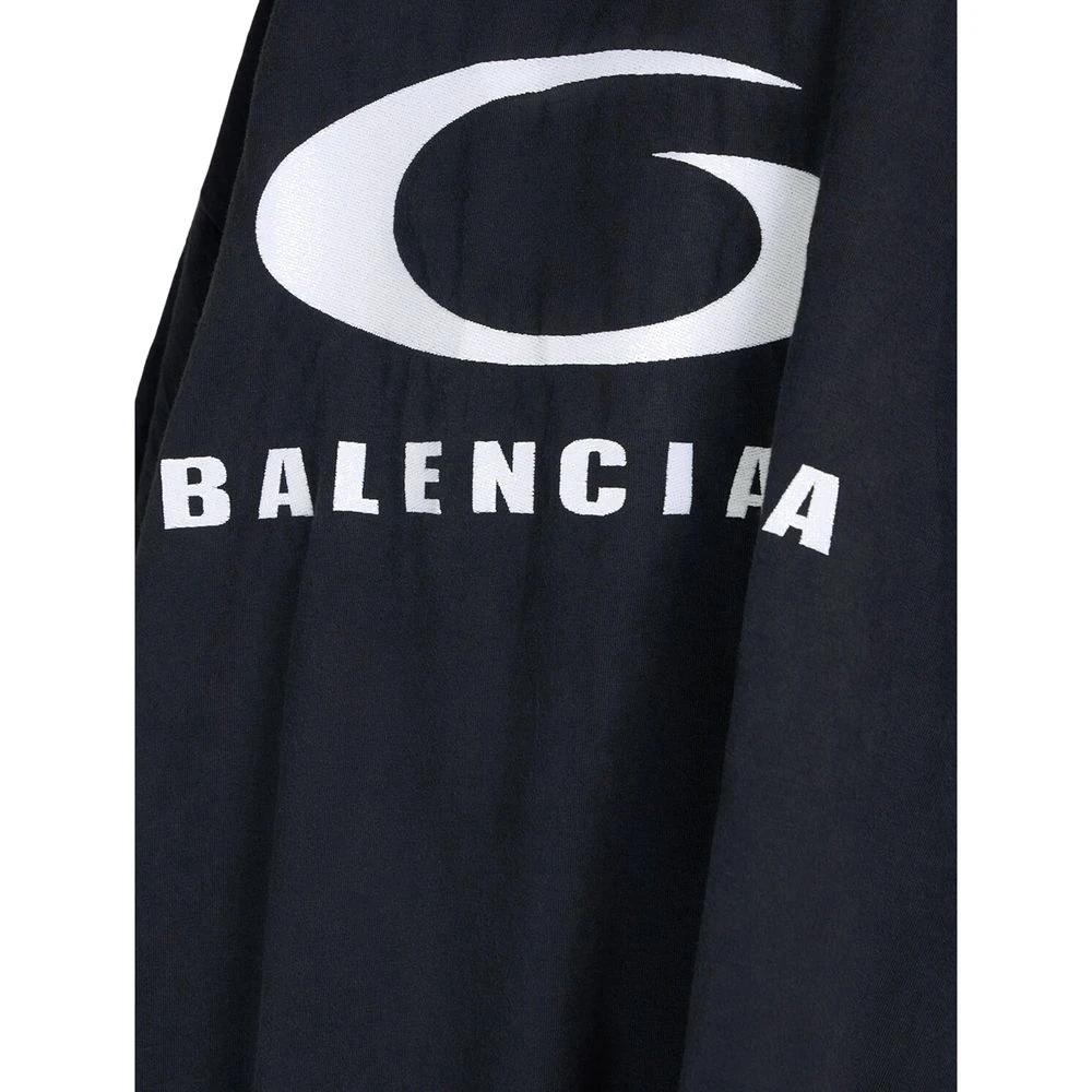 Women’s Black Cotton Logo Dress – Balenciaga Open Back Casual Dress