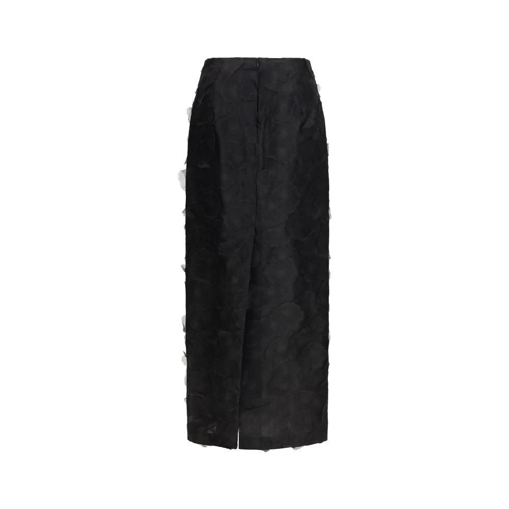 Jupe longue en soie noire Max Mara