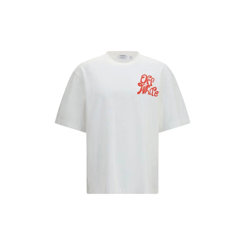 Men’s White Cotton T-Shirt – Off-White Grass Ink Logo Tee SS26