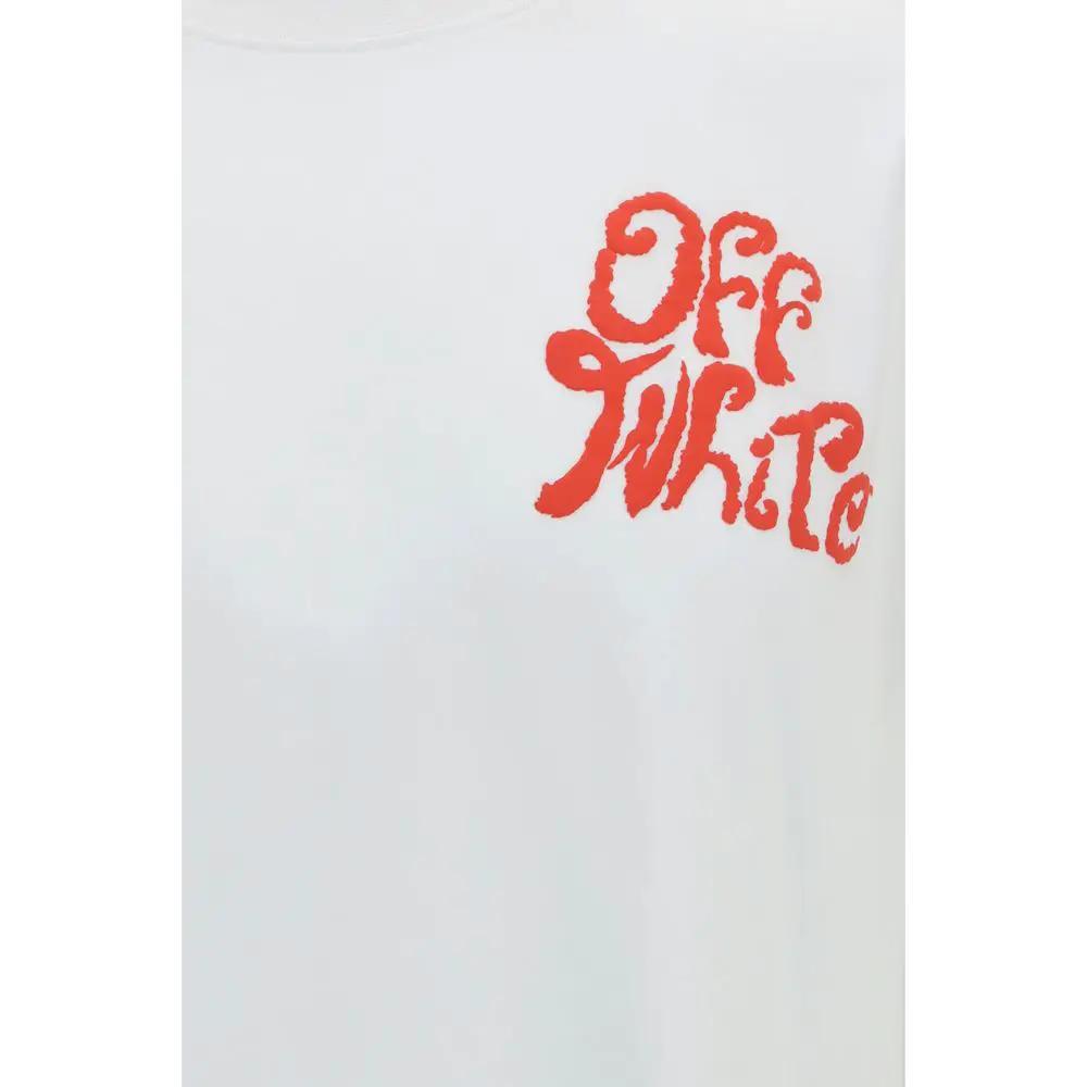 Men’s White Cotton T-Shirt – Off-White Grass Ink Logo Tee SS26