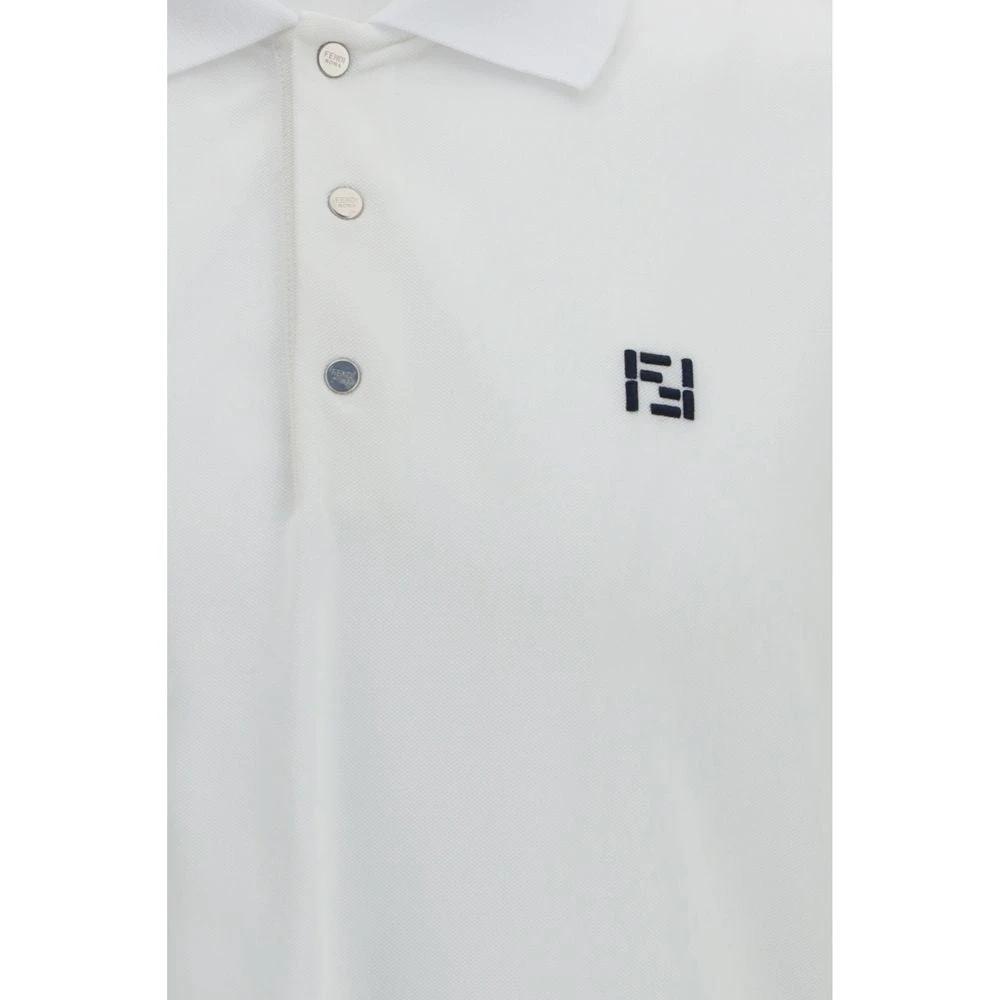 Men’s White Cotton Polo Shirt – Fendi FF Logo Piqué Polo SS26