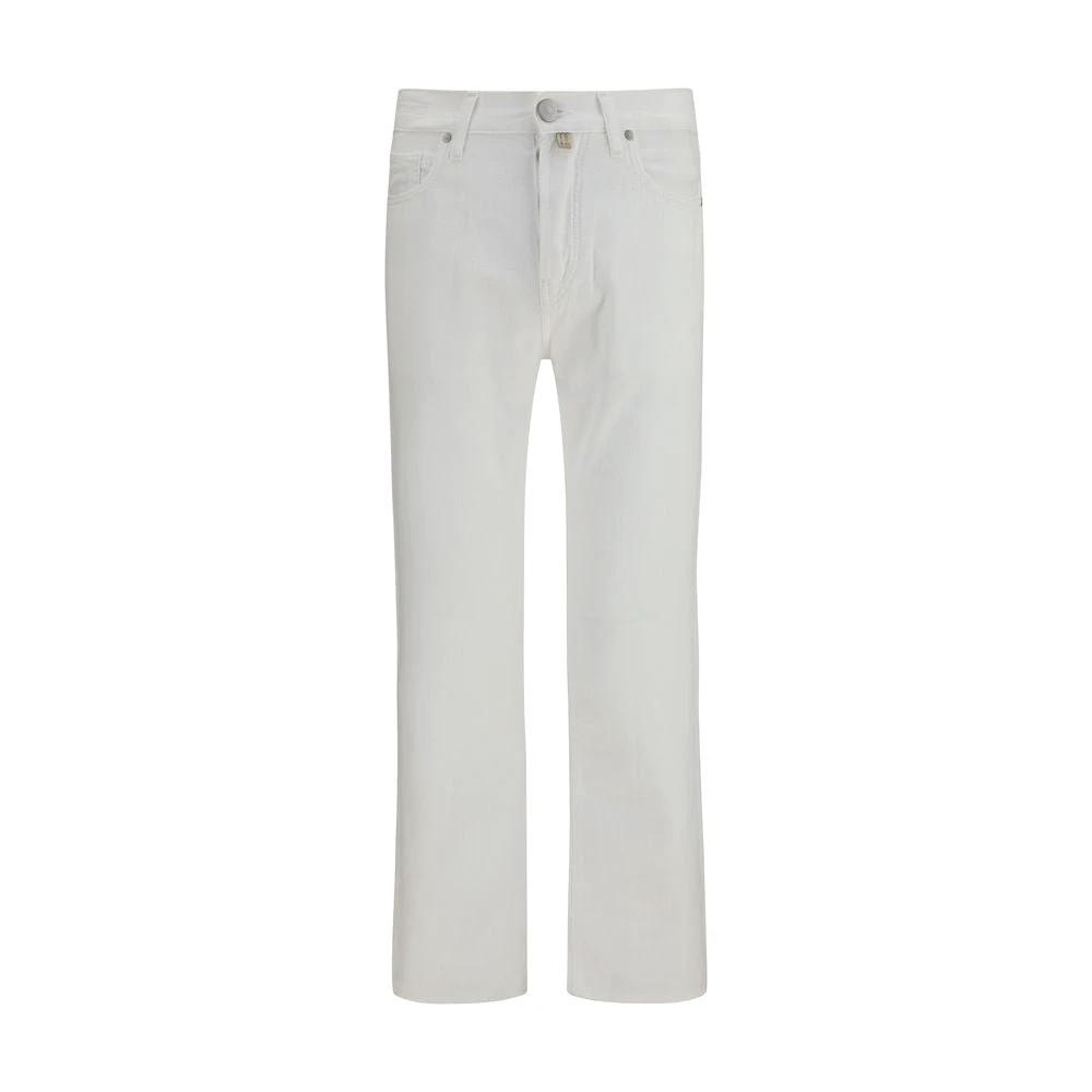 Men’s White Cotton Jeans – Jacob Cohën Edo Vintage Straight-Leg Denim SS26