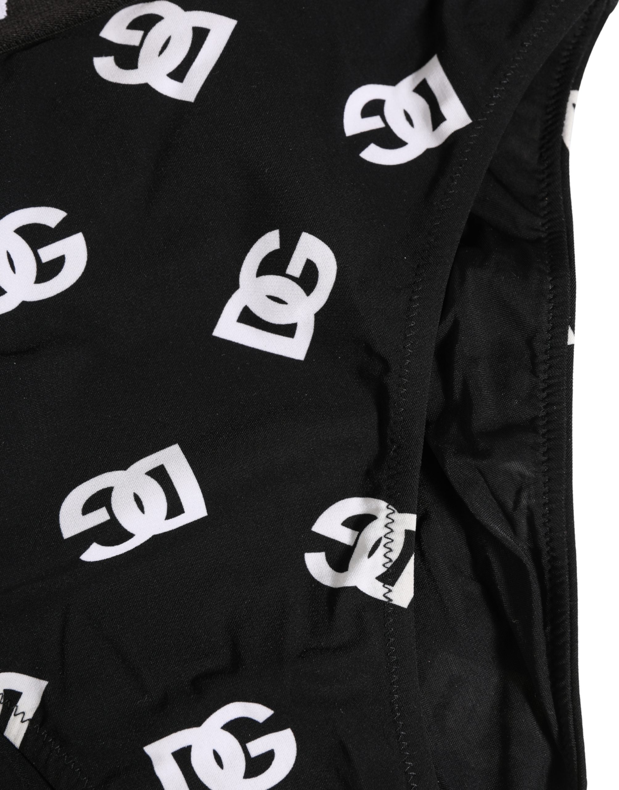Sous-vêtements midi Dolce & Gabbana blancs avec ceinture à logo noir