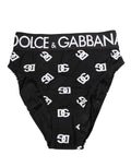 Sous-vêtements midi Dolce & Gabbana blancs avec ceinture à logo noir