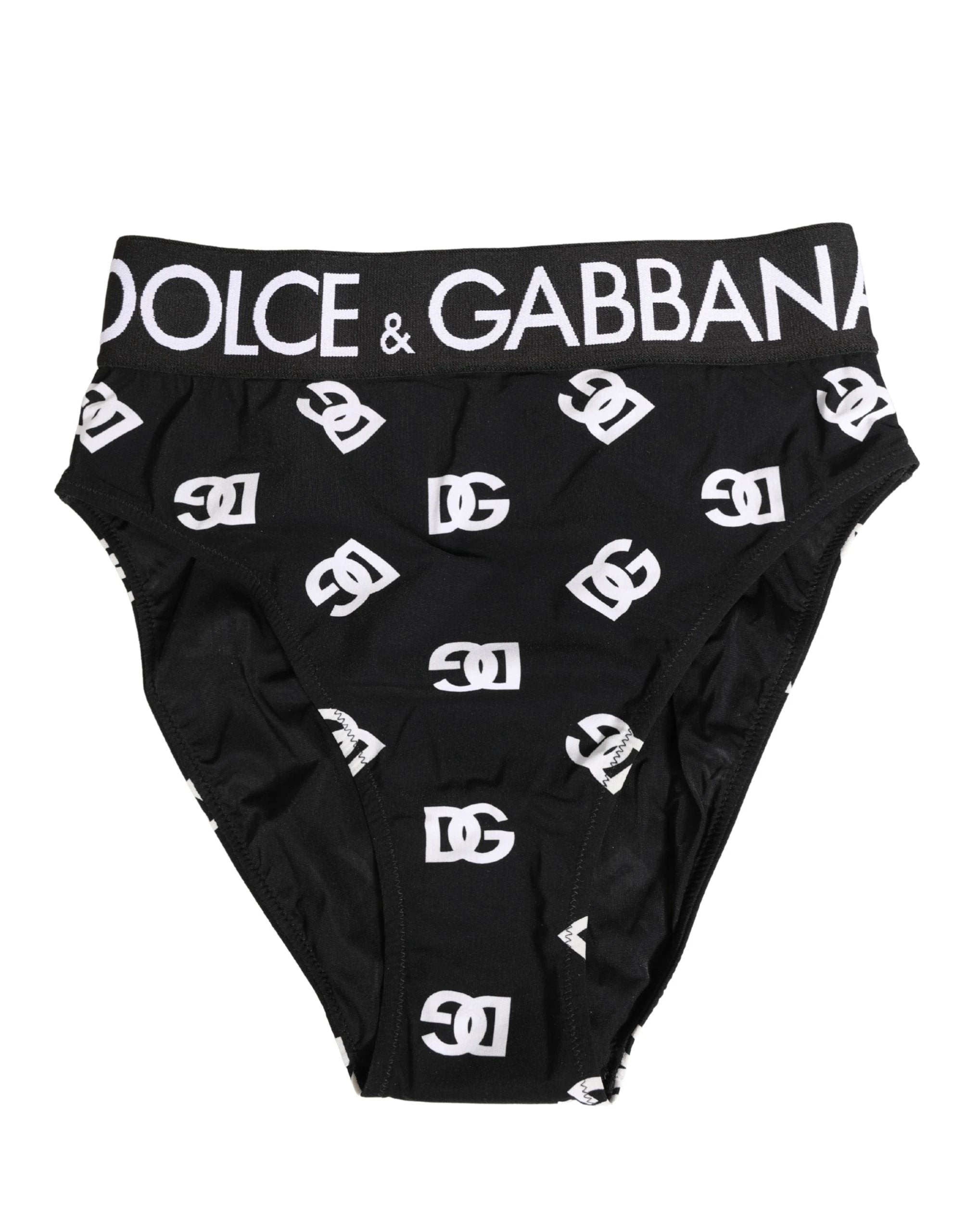 Sous-vêtements midi Dolce & Gabbana blancs avec ceinture à logo noir