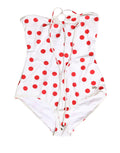 Maillot de bain une pièce Dolce & Gabbana blanc à pois