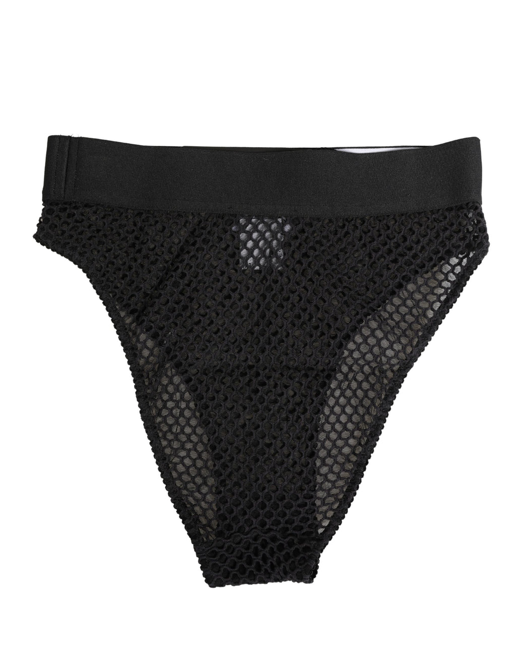 Sous-vêtement culotte haute en maille de coton noire Dolce & Gabbana