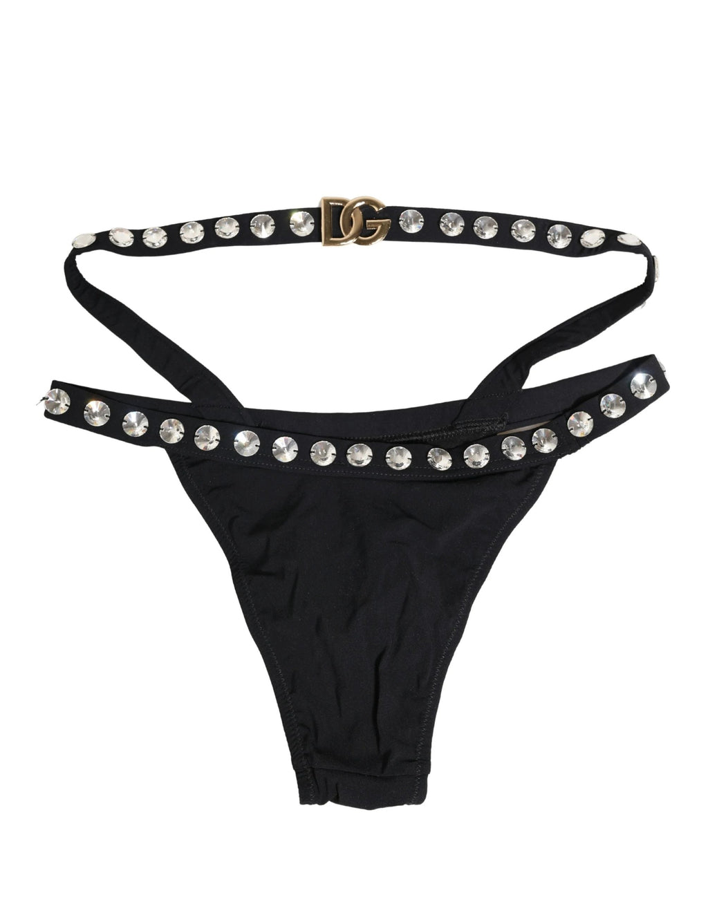 Bas de bikini Dolce & Gabbana noir orné de cristaux