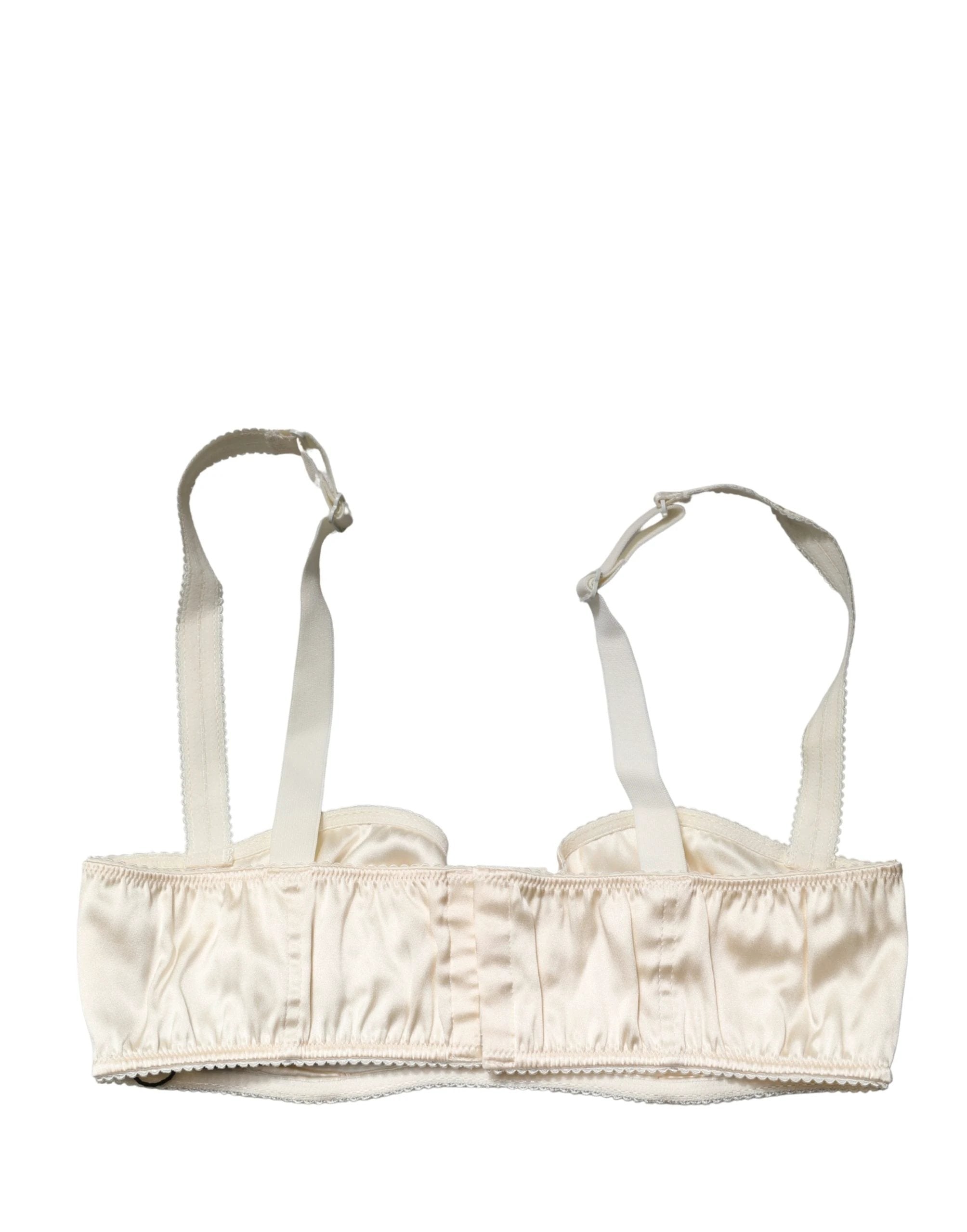 Dolce & Gabbana Off White Semi-Pad Underwire Balconette Bra Underwear
