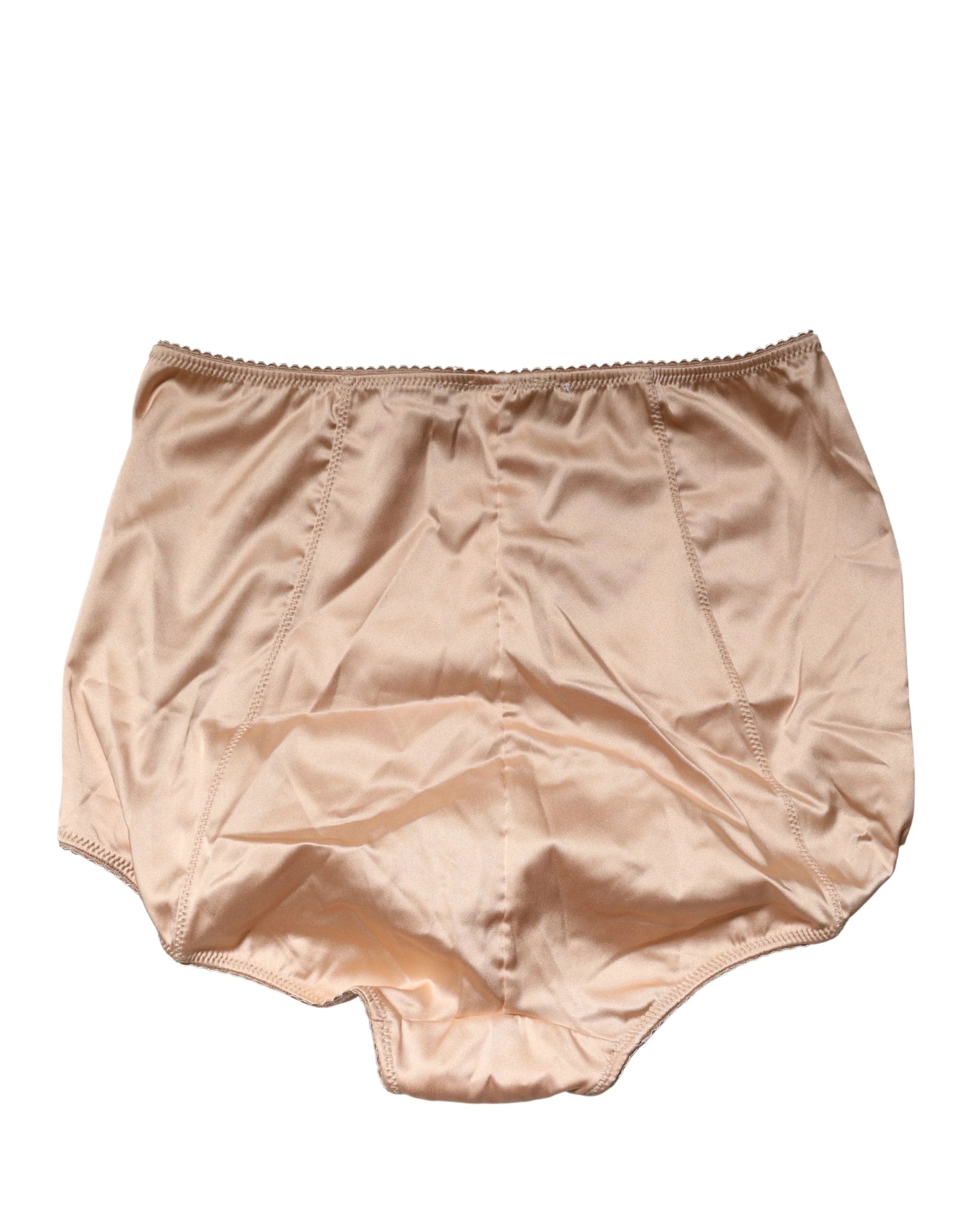 Culotte gainante taille haute Dolce & Gabbana en soie mélangée beige