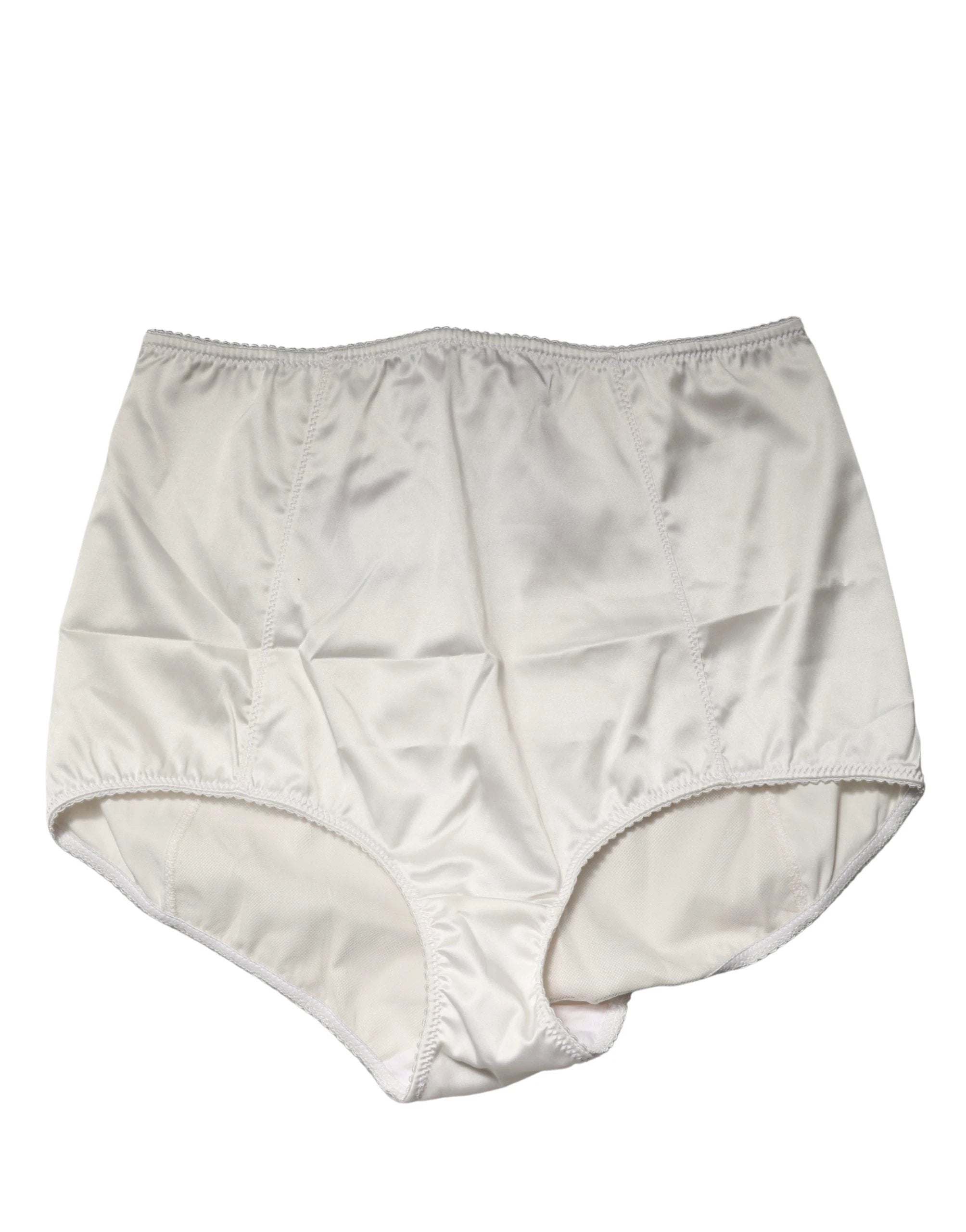 Sous-vêtement culotte gainante taille haute Dolce & Gabbana en mélange de soie blanche