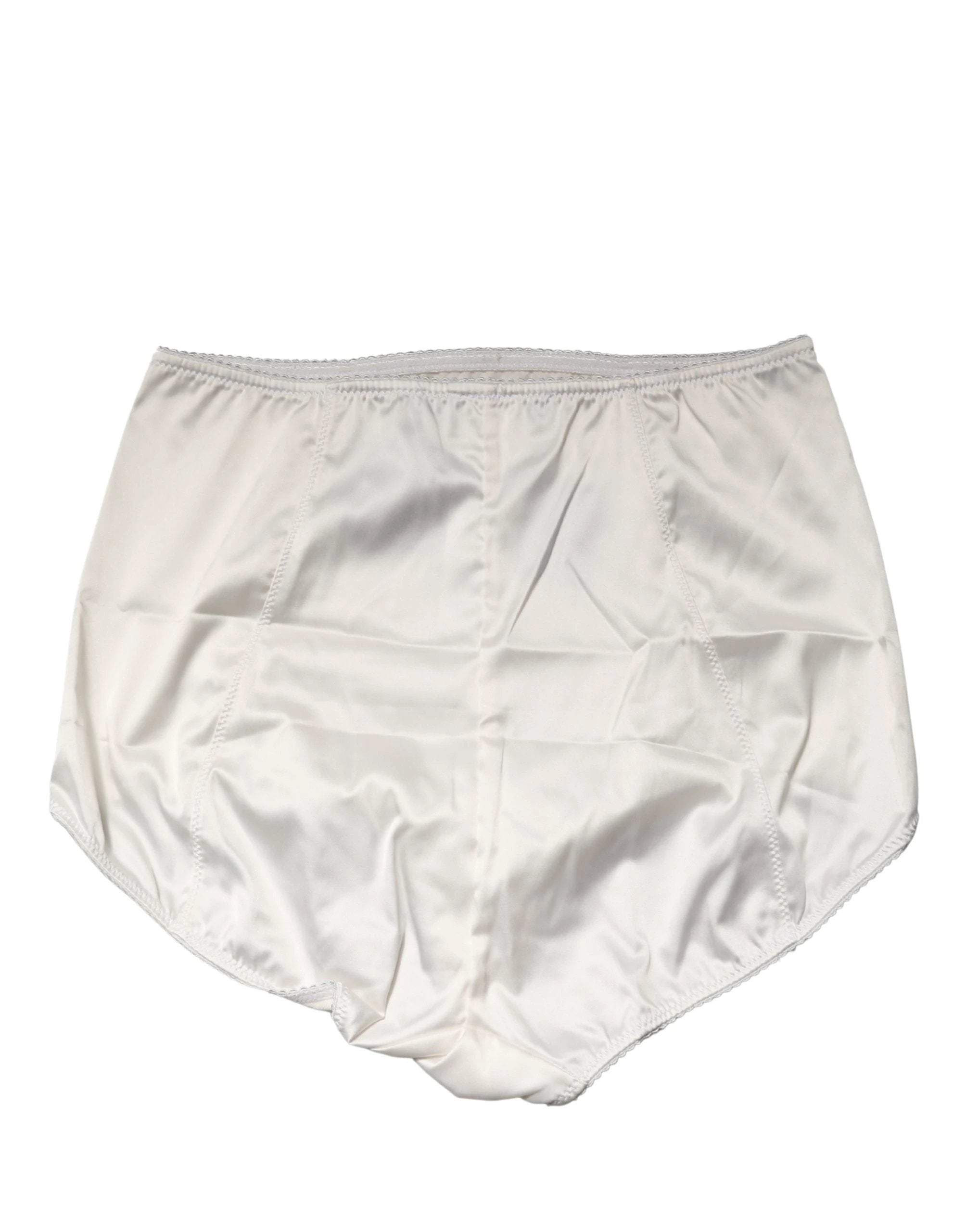 Sous-vêtement culotte gainante taille haute Dolce & Gabbana en mélange de soie blanche