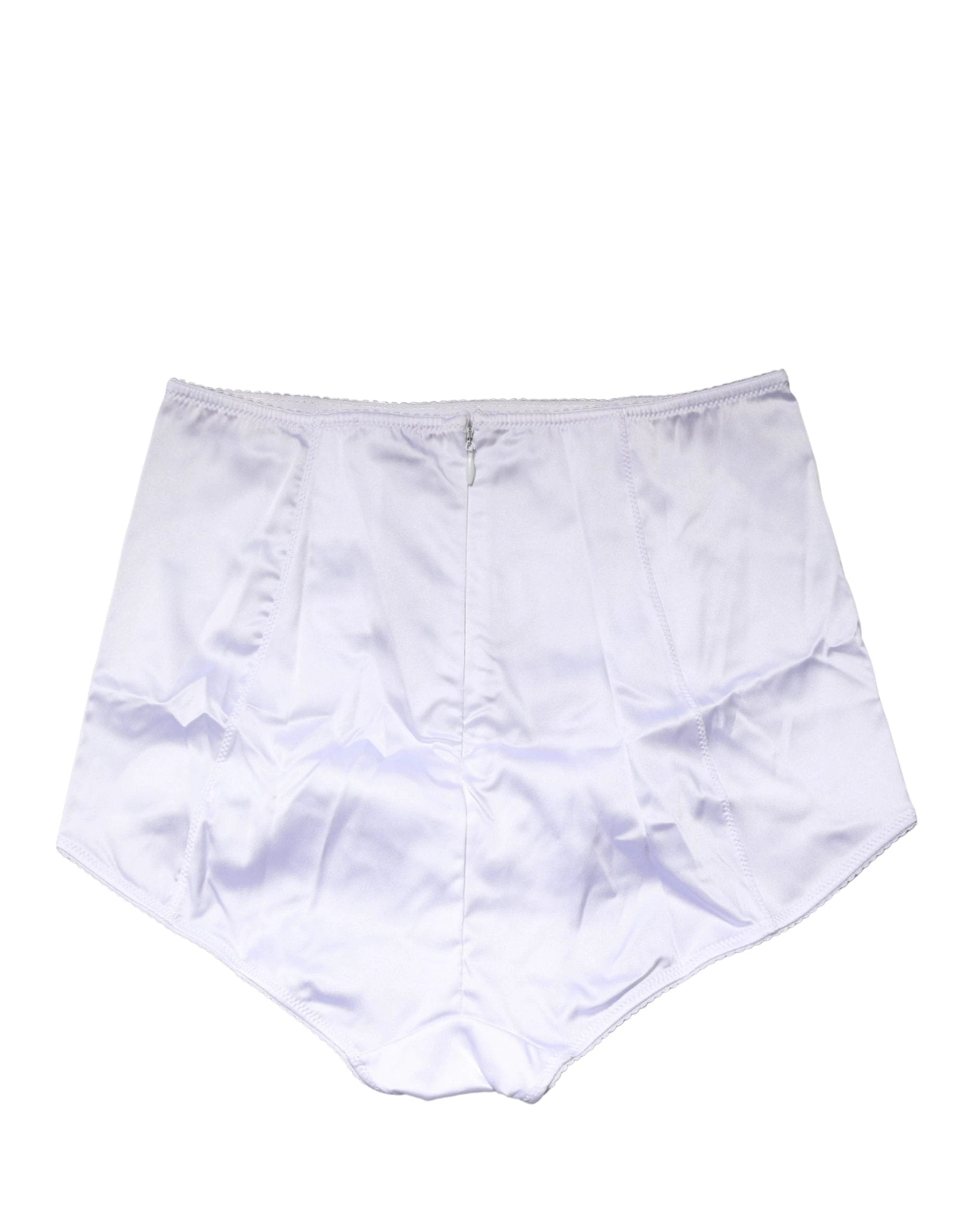 Sous-vêtement culotte gaine taille haute en soie mélangée blanche Dolce & Gabbana