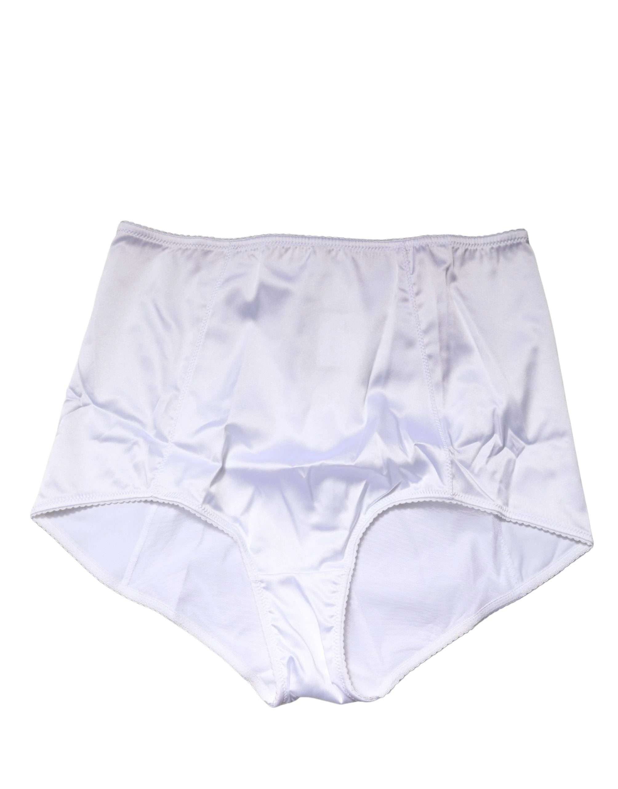 Sous-vêtement culotte gaine taille haute en soie mélangée blanche Dolce & Gabbana