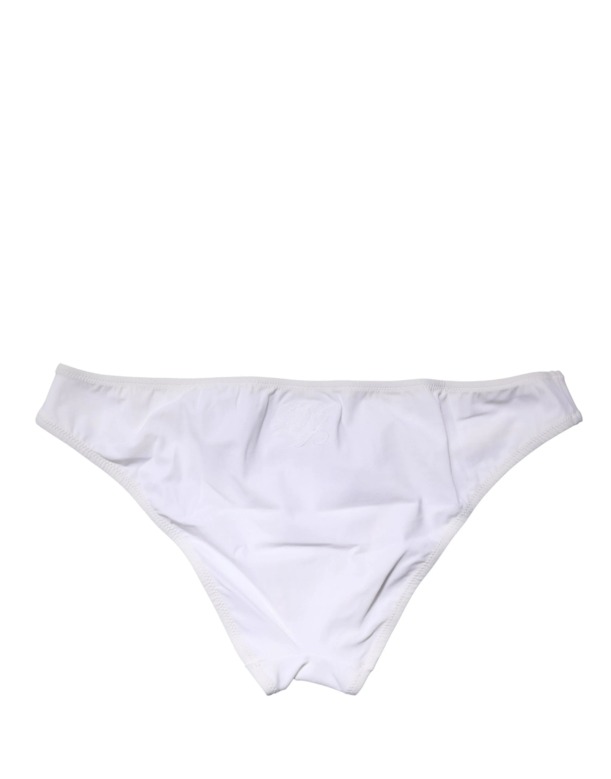 Slip mi-hauteur Dolce & Gabbana en nylon extensible blanc