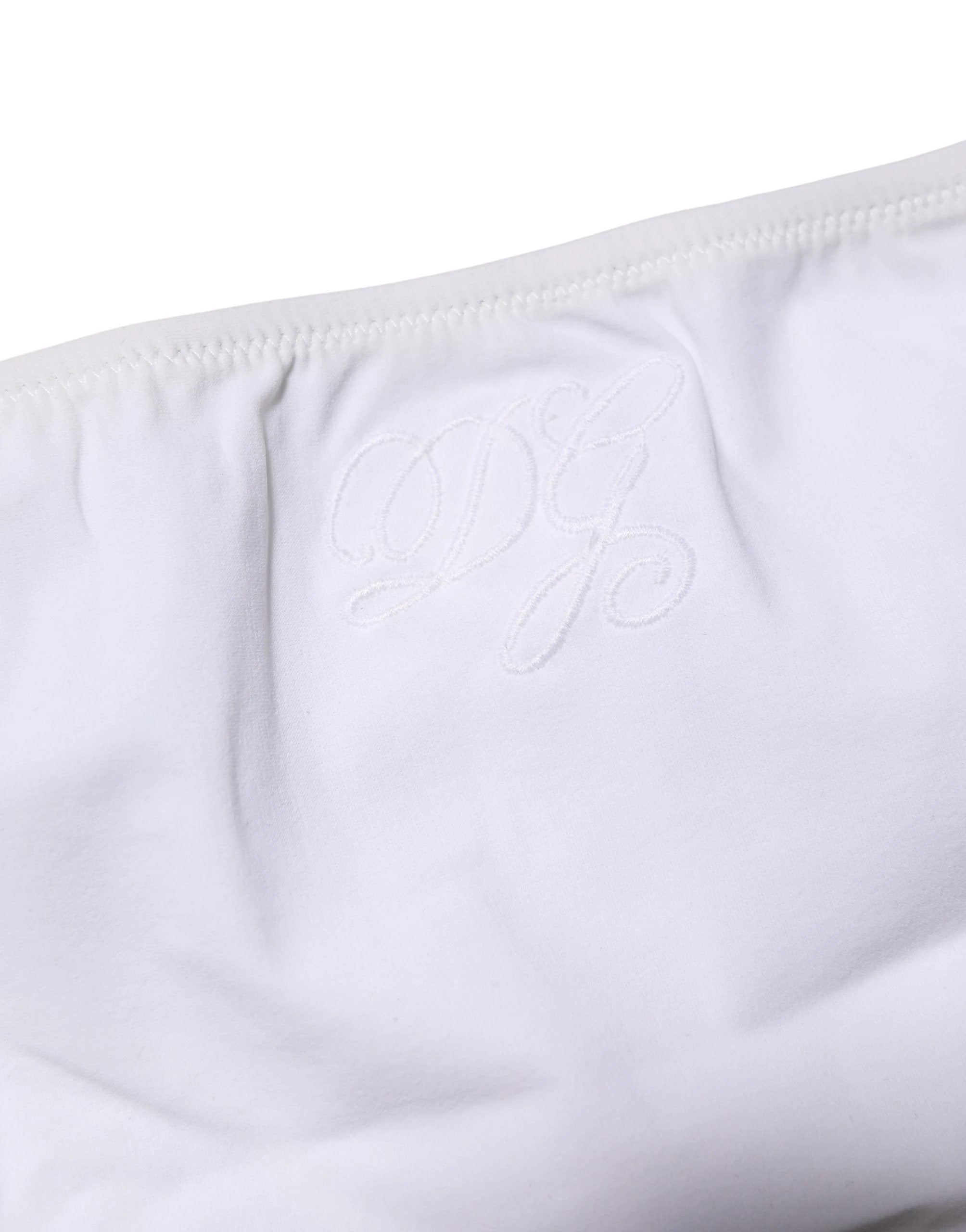 Slip mi-hauteur Dolce & Gabbana en nylon extensible blanc