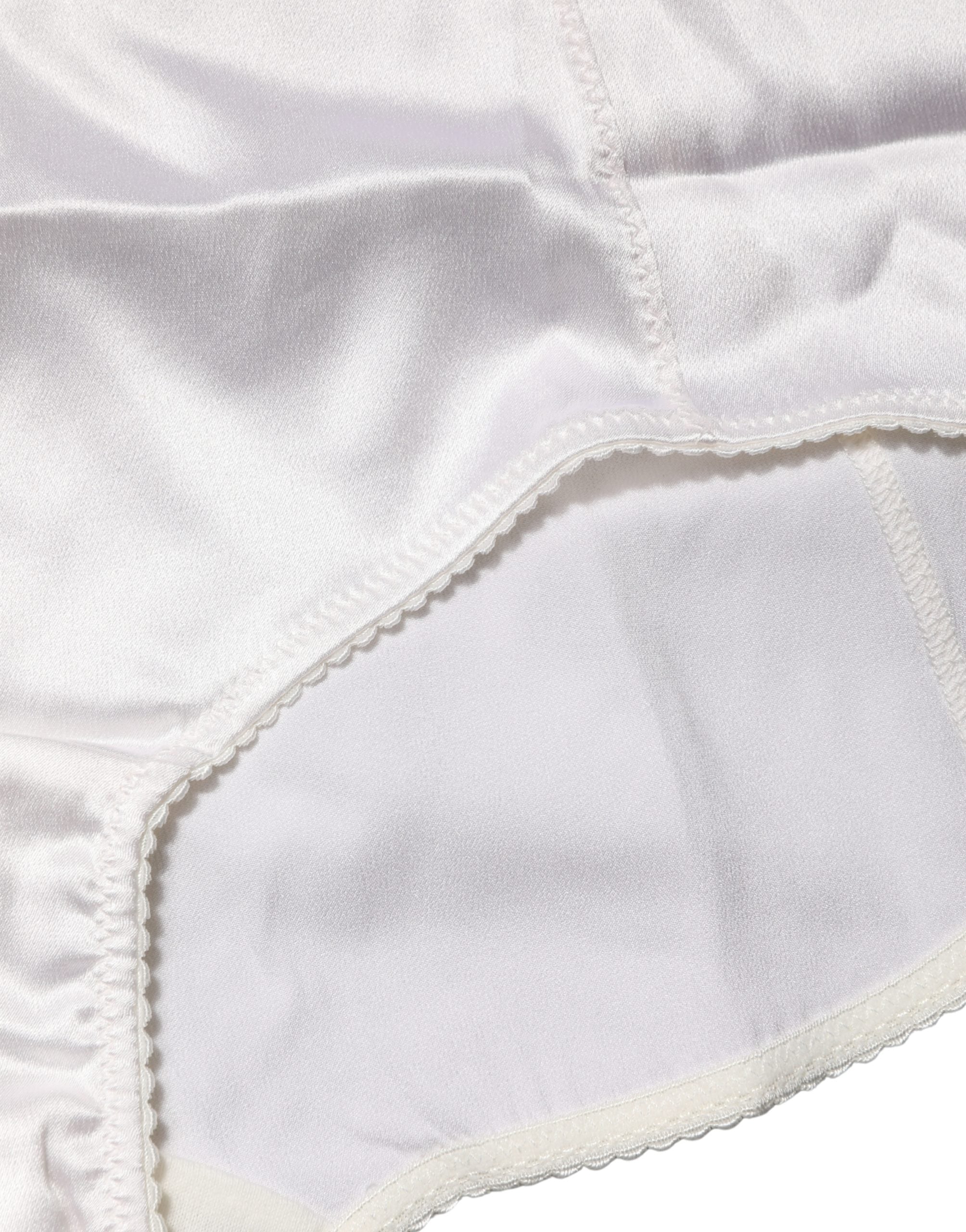 Culotte gainante taille haute en soie mélangée blanche Dolce & Gabbana