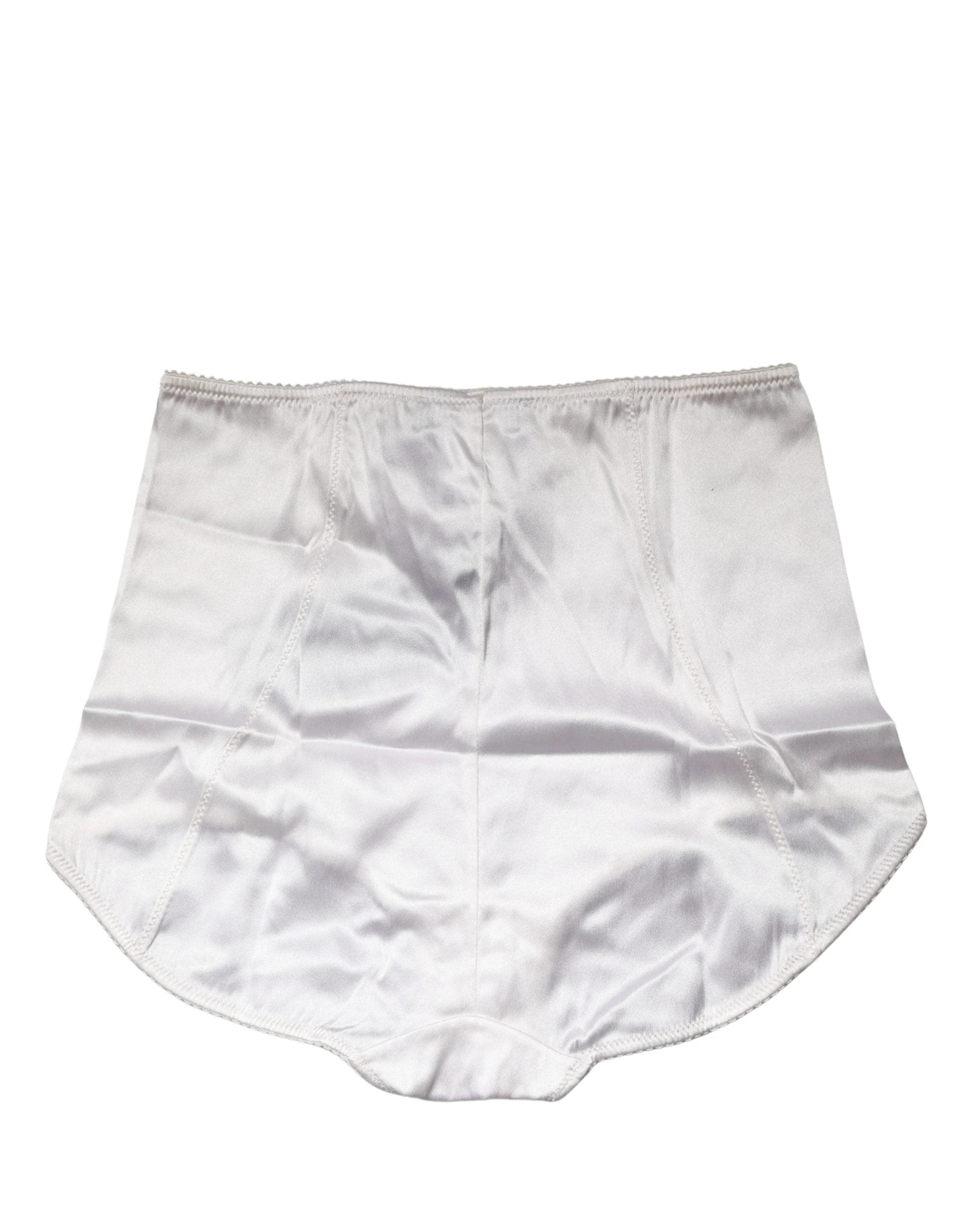 Culotte gainante taille haute en soie mélangée blanche Dolce & Gabbana