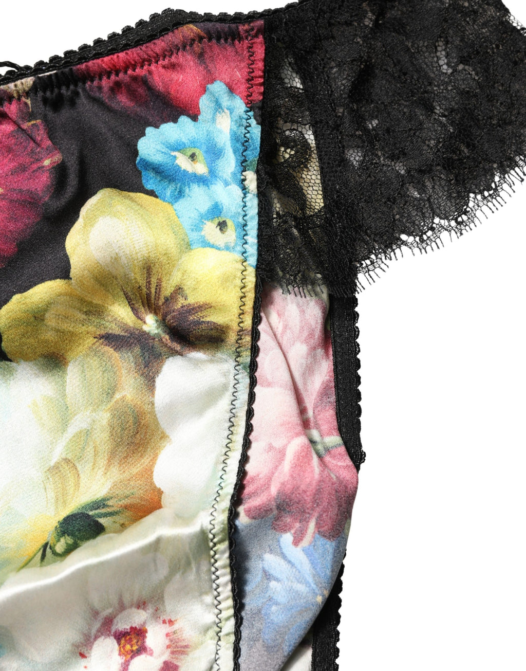 Culotte taille mi-haute en dentelle florale noire Dolce & Gabbana