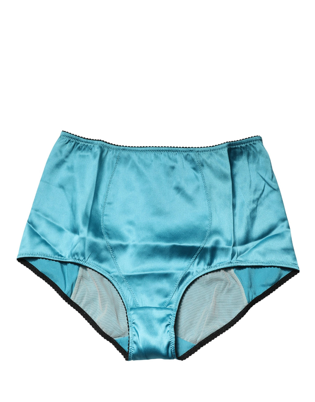 Sous-vêtement culotte gainante taille haute en mélange de soie bleue Dolce & Gabbana