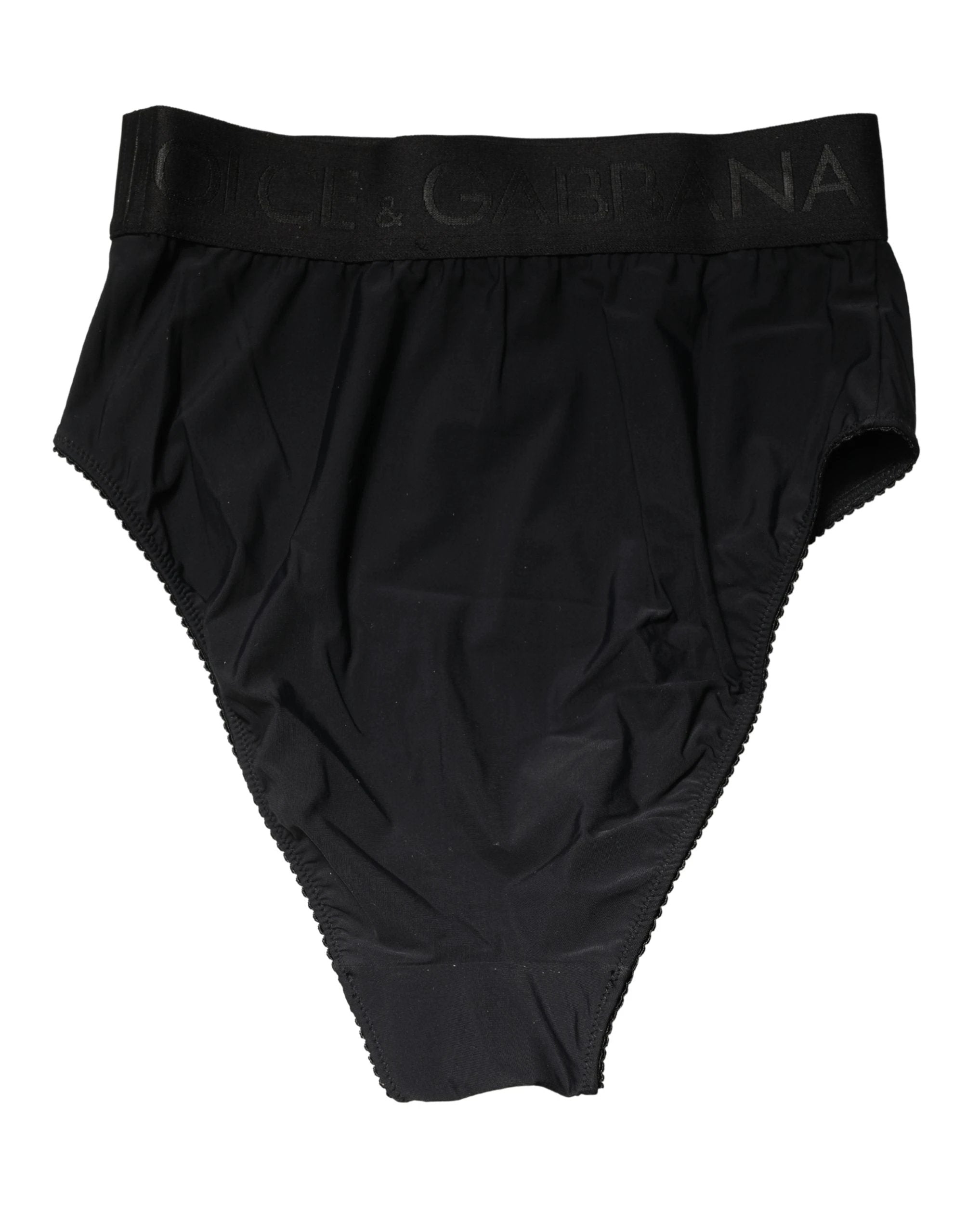 Culotte taille haute Dolce & Gabbana noire à logo à la taille