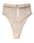 Culotte taille haute en mélange de soie beige Dolce & Gabbana