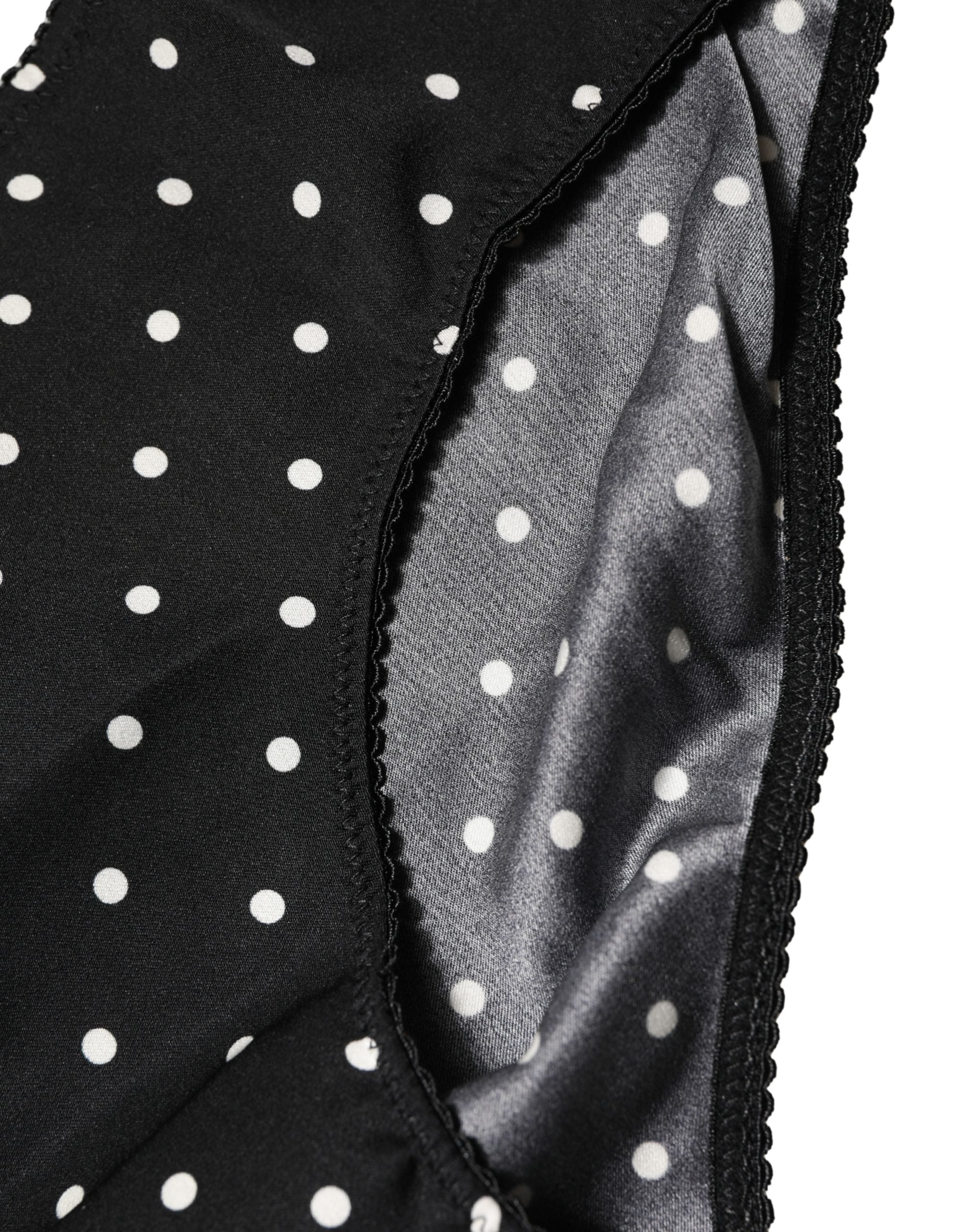 Sous-vêtement culotte mi-taille à pois noirs Dolce & Gabbana