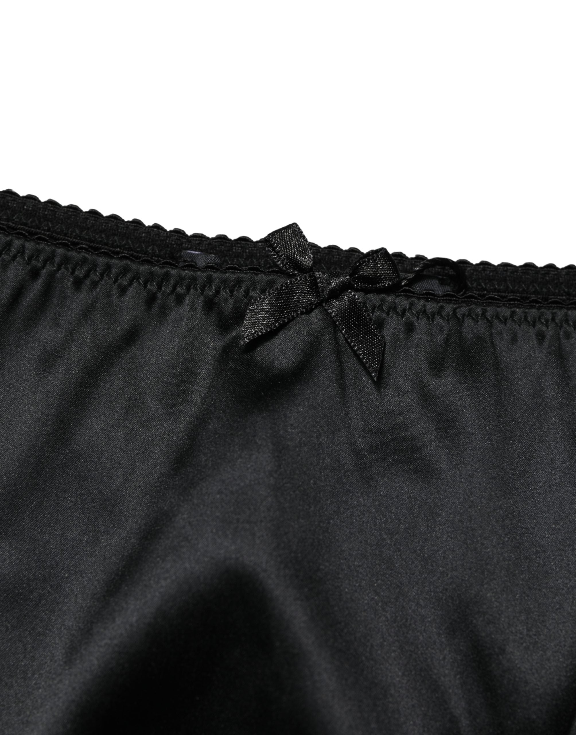 Culotte de sous-vêtements Dolce & Gabbana en soie noire extensible taille mi-basse